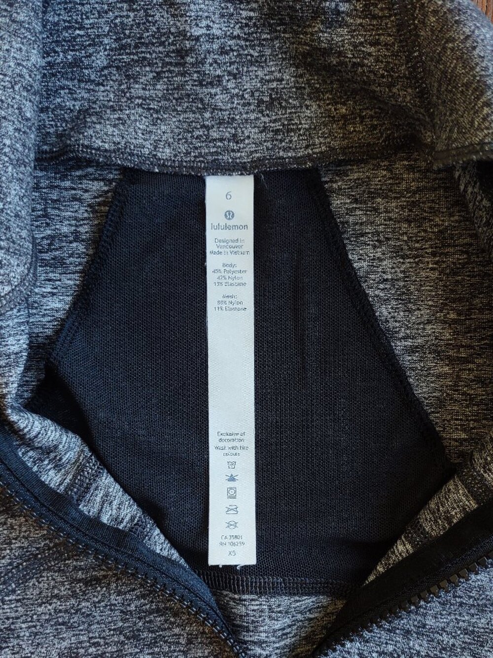 Lululemon Define Jacket Size 6 Full Zip Dark Grey/Heathered Black Athletic - Picture 10 of 12